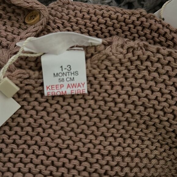 ZARA Baby | Pale Pink | CHUNKY KNIT COTTON SWEATER WITH KIMONO SLEEVES - Picture 5 of 5